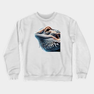 Bearded Dragon Headshot - Blueish White Crewneck Sweatshirt